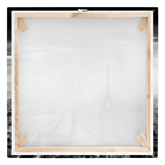 Tavlor svart och vitt The Eiffel Tower From Above Black And White