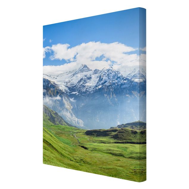 Canvastavlor Arkitektur och Skyline Swiss Alpine Panorama