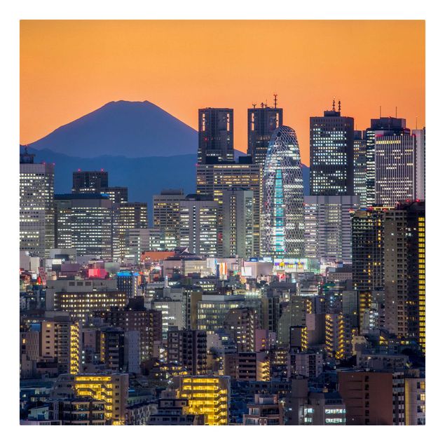 Canvastavlor Tokyo Tokyo With Mt. Fuji At Dusk