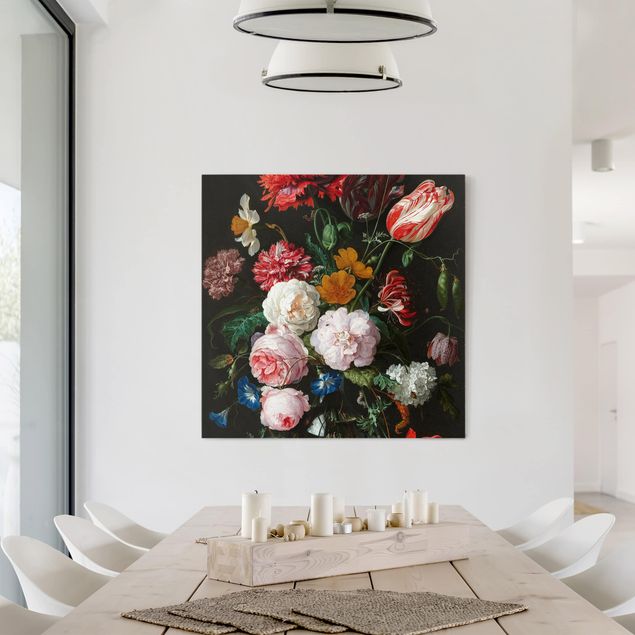Konststilar Jan Davidsz De Heem - Still Life With Flowers In A Glass Vase