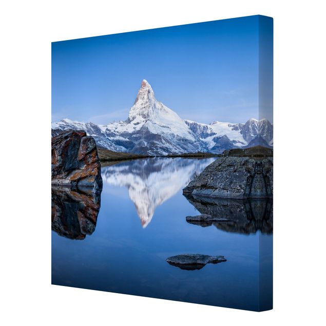Canvastavlor Arkitektur och Skyline Stellisee Lake In Front Of The Matterhorn