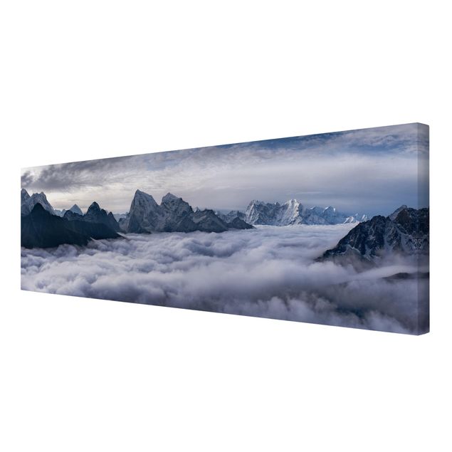 Canvastavlor landskap Sea Of ​​Clouds In The Himalayas