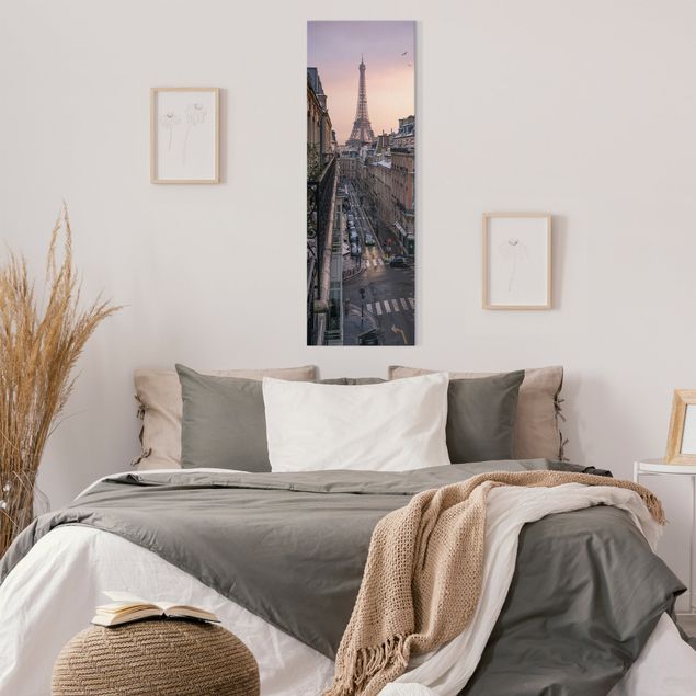 Canvastavlor Paris The Eiffel Tower In The Setting Sun