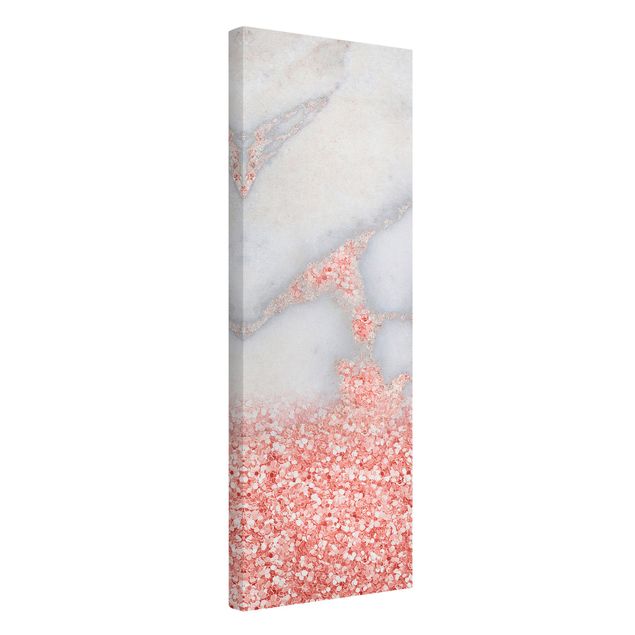 Tavlor konstutskrifter Marble Look With Pink Confetti