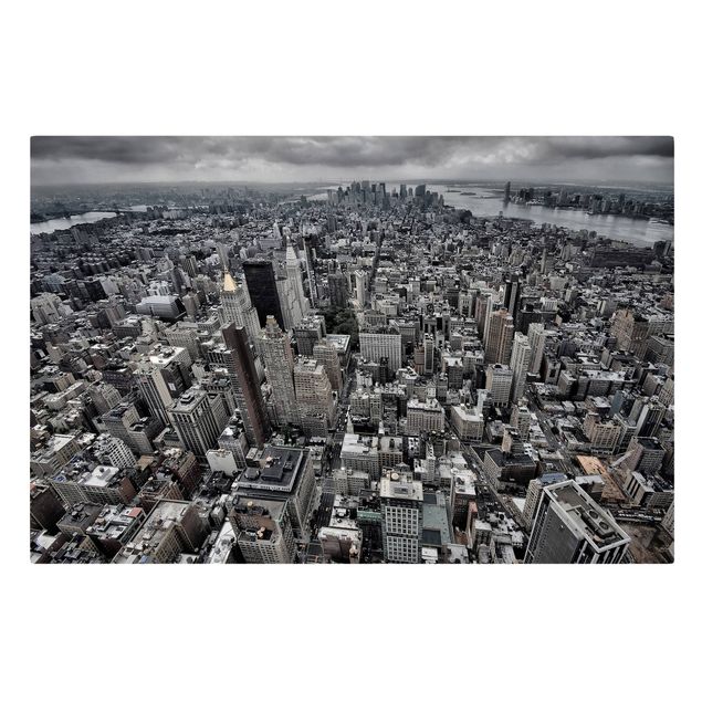 Canvastavlor svart och vitt View Over Manhattan