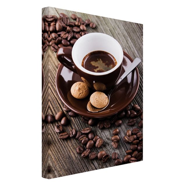 Canvastavlor konstutskrifter Coffee Mugs With Coffee Beans