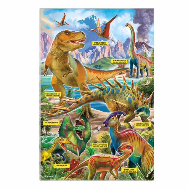 Tavlor färgglada The Dinosaurs Species