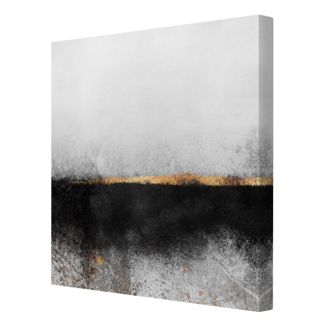 Tavlor Elisabeth Fredriksson Abstract Golden Horizon Black And White