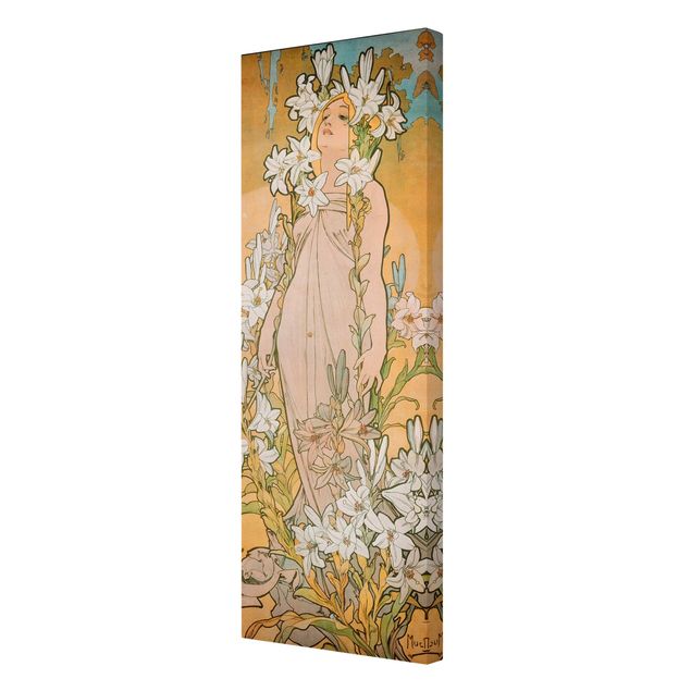 Tavlor blommor Alfons Mucha - The Lily