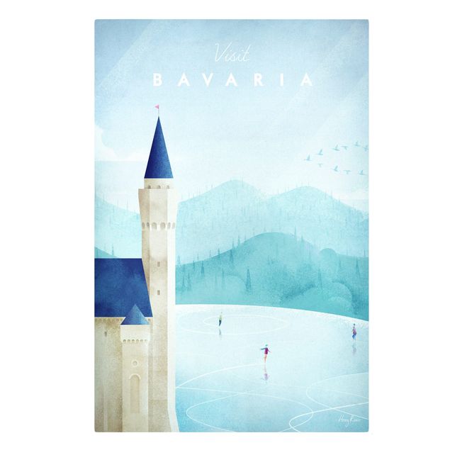 Canvastavlor konstutskrifter Travel Poster - Bavaria