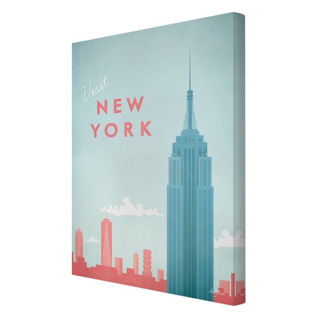 Canvastavlor konstutskrifter Travel Poster - New York
