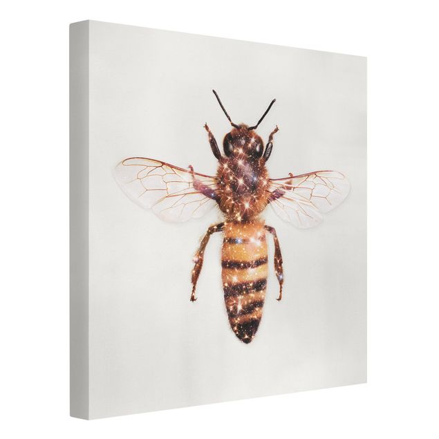 Canvastavlor djur Bee With Glitter