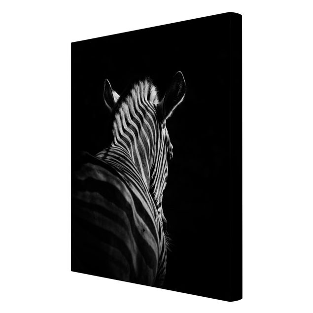 Tavlor modernt Dark Zebra Silhouette