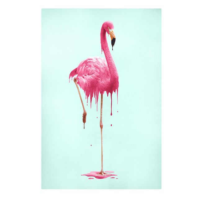 Canvastavlor djur Melting Flamingo