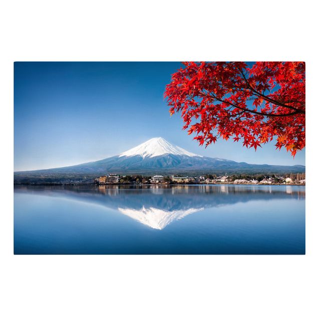 Canvastavlor Arkitektur och Skyline Mt. Fuji In The Fall
