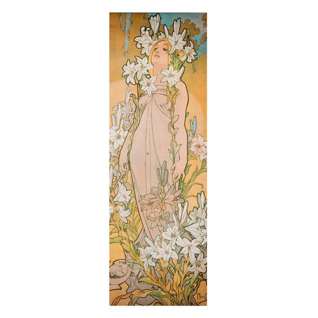 Canvastavlor blommor  Alfons Mucha - The Lily