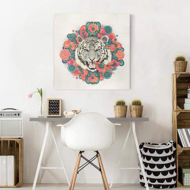 Kök dekoration Illustration Tiger Drawing Mandala Paisley