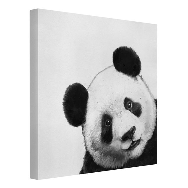 Canvastavlor svart och vitt Illustration Panda Black And White Drawing