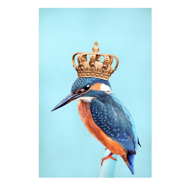 Canvastavlor djur Kingfisher With Crown