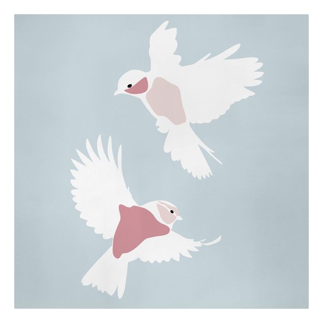 Tavlor konstutskrifter Line Art Pigeons Pastel