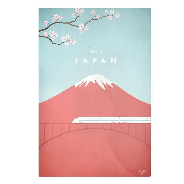 Canvastavlor Arkitektur och Skyline Travel Poster - Japan