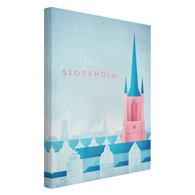 Canvastavlor konstutskrifter Travel Poster - Stockholm
