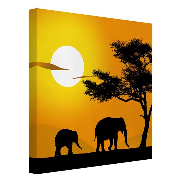 Canvastavlor Afrika African Elephant Walk