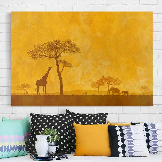 Canvastavlor elefanter Amazing Kenya