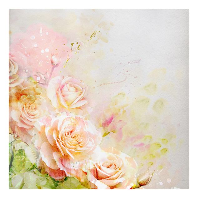 Tavlor blommor  Watercolour Rose Composition