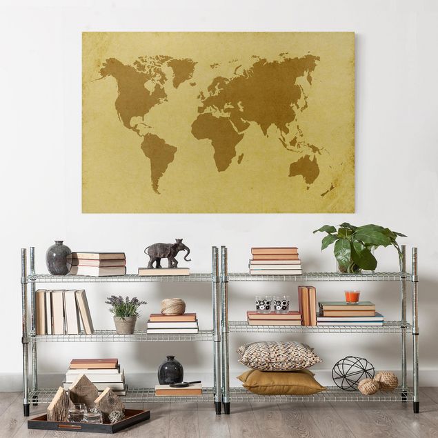 Canvastavlor världskartor Atlas