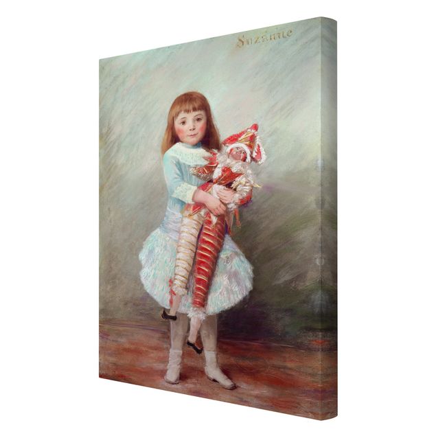 Canvastavlor konstutskrifter Auguste Renoir - Suzanne with Harlequin Puppet