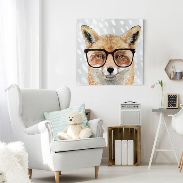Tavlor modernt Animals With Glasses - Fox