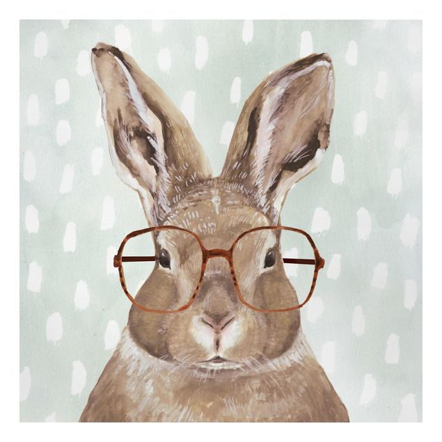 Tavlor brun Animals With Glasses - Rabbit