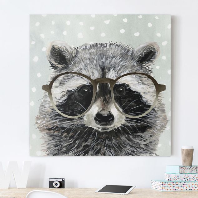 Inredning av barnrum Animals With Glasses - Raccoon