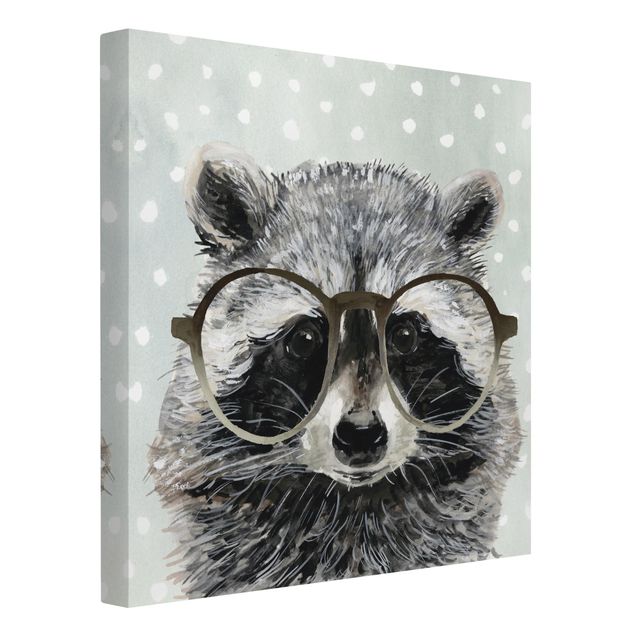 Tavlor modernt Animals With Glasses - Raccoon