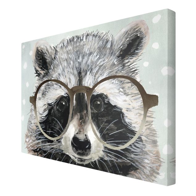 Tavlor grått Animals With Glasses - Raccoon
