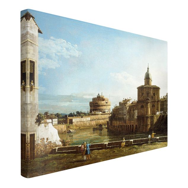 Konststilar Post Impressionism Bernardo Bellotto - View of Rome on the Banks of the Tiber