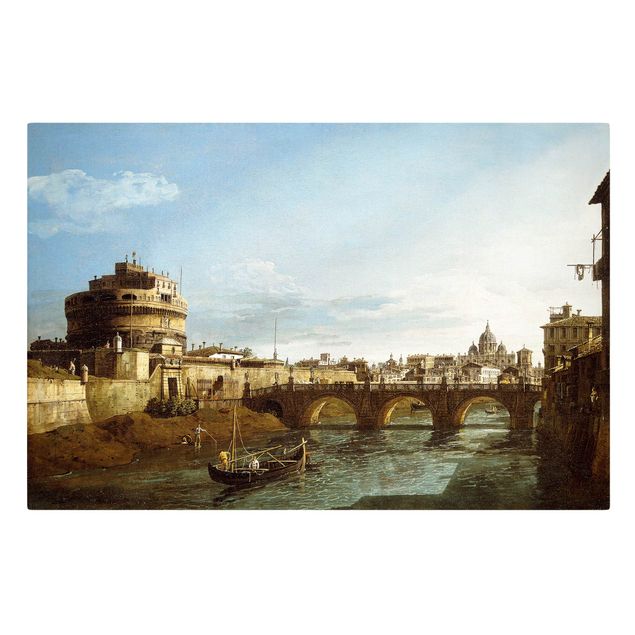Canvastavlor Italien Bernardo Bellotto - View of Rome looking West