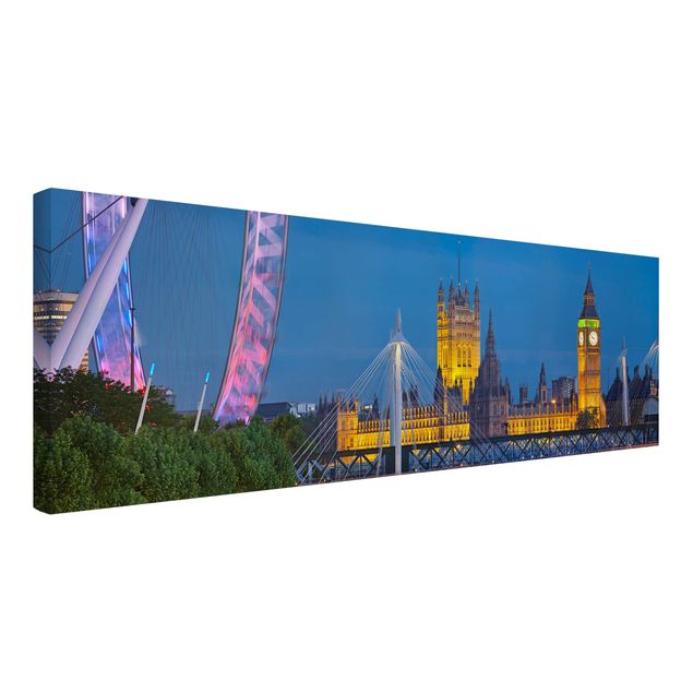 Canvastavlor Arkitektur och Skyline Big Ben And Westminster Palace In London At Night