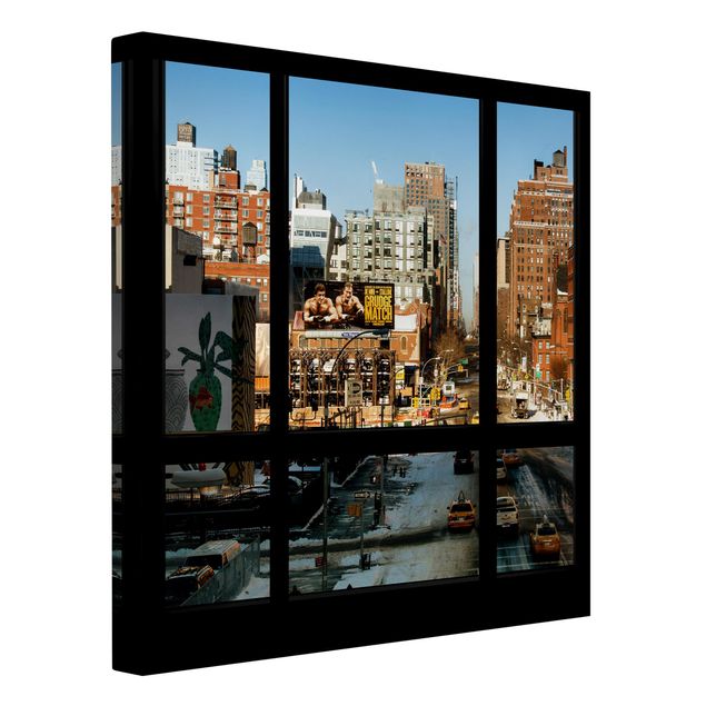 Canvastavlor Arkitektur och Skyline View From Windows On Street In New York
