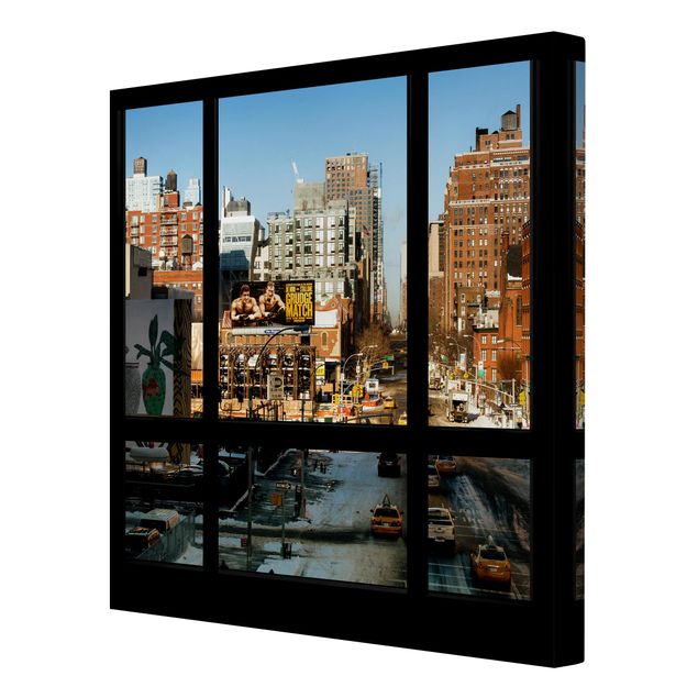 Tavlor modernt View From Windows On Street In New York