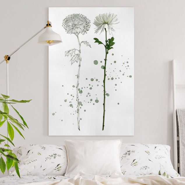 Canvastavlor lejon Botanical Watercolour - Dandelion