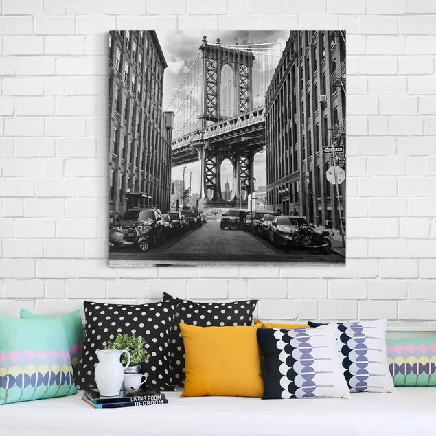 Canvastavlor New York Manhattan Bridge In America