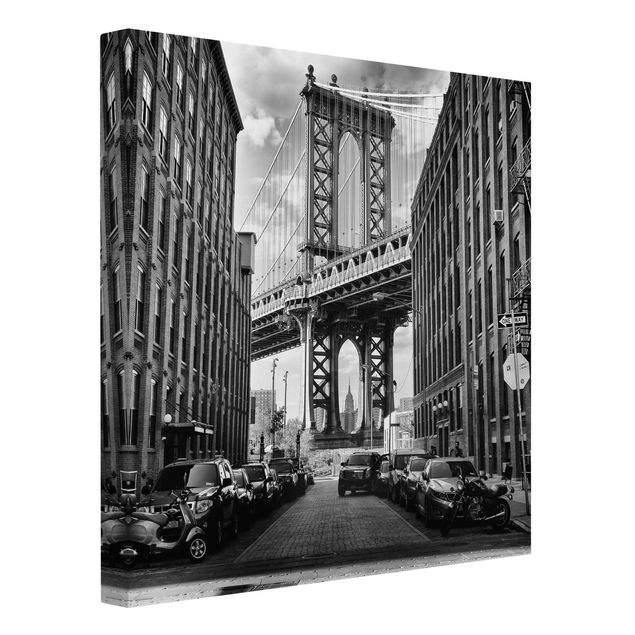 Canvastavlor Arkitektur och Skyline Manhattan Bridge In America