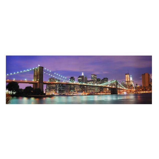 Tavlor arkitektur och skyline Brooklyn Bridge In New York City