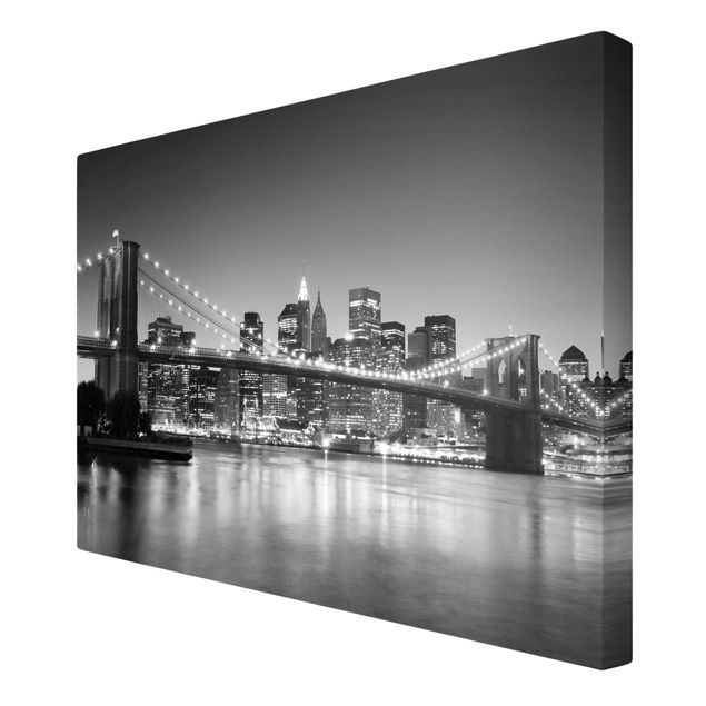 Tavlor arkitektur och skyline Brooklyn Bridge in New York II