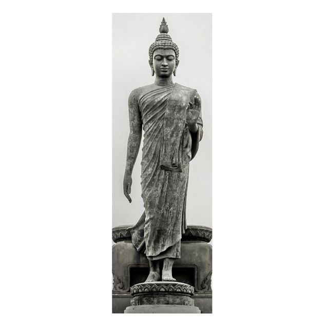 Tavlor svart och vitt Buddha Statue
