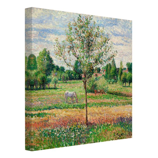 Konststilar Post Impressionism Camille Pissarro - Meadow with Grey Horse, Eragny