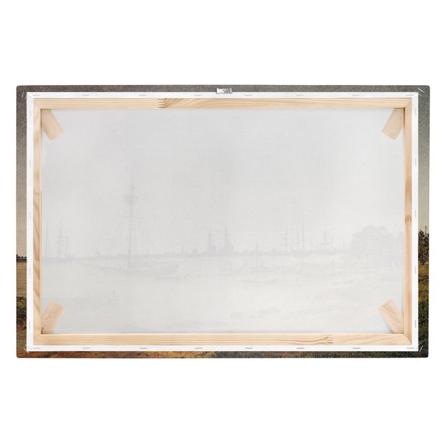 Canvastavlor konstutskrifter Caspar David Friedrich - Harbor at Moonlight