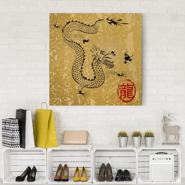 Canvastavlor andlig Chinese Dragon